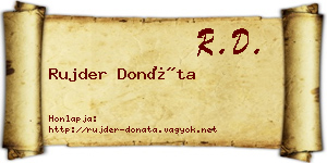 Rujder Donáta névjegykártya